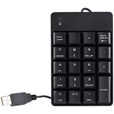 Abbildung von GeneralKeys Nummernblock: Numerischer Ziffernblock/Keypad mit 19 Tasten, USB 2.0 (Zahlenblock, Zahlentastatur, Apple Tastatur)