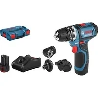 Abbildung von Bosch Professional Akku Bohrschrauber &quot;GSR 12V 15&quot;, (Set), inkl. 2 Akkus, Ladegerät, Koffer und Flexi Click Aufsätze