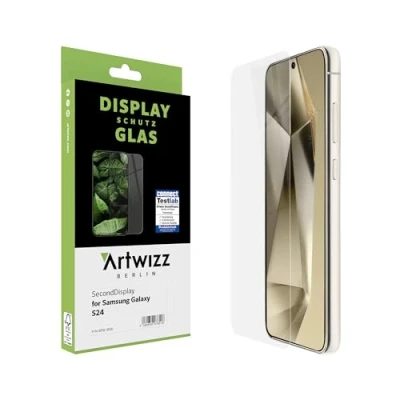 Abbildung von Artwizz SecondDisplay Schutzglas kompatibel mit Galaxy S24 HD Displayschutz aus Sicherheitsglas, 9H Härtegrad, Hüllenfreundlich