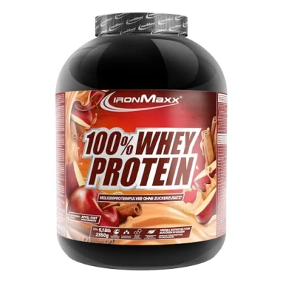 Abbildung von 100% Whey Protein Pulver 2350g Apple Cinnamon Leckerer High Shake, 37g Eiweiß pro Portion, Power Drink für Sportler, Mit BCAAs und EAAs