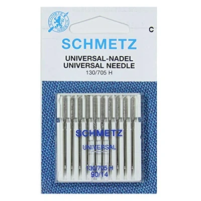Abbildung von Nähmaschinennadeln Schmetz Nähnadeln Universell (Universal/Regulär), Größe: 90/14 Packungen mit 10 Stück Einzelpaket Mengenrabatt für Riesensparnis bis zu 30 Nadeln GRATIS!