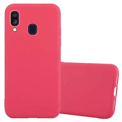 Abbildung von Cadorabo Hülle kompatibel mit Samsung Galaxy A40 Schutzhülle TPU Silikon Case Candy Design Slim Kratzfest Weiche Gummi Rundumschutz für in Rot