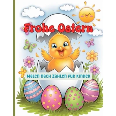 Abbildung von Ostern Malen nach Zahlen: Ein niedliches und einfaches Malbuch mit Osterthema für Kinder im Alter von 5 8 Jahren