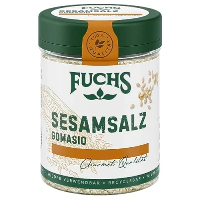 Abbildung von Fuchs Gewürze Sesamsalz Gomasio Allrounder Gewürz für Gemüsegerichte, Sushi , ideal auch als Topping Salate natürliche Zutaten 55 g in wiederverwendbarer, recyclebarer Dose