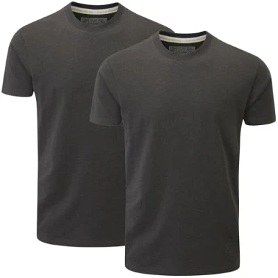 Abbildung von Charles Wilson 2er Packung T Shirts mit Rundhalsausschnitt (XXL, Charcoal Melange (0824))