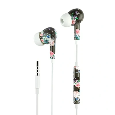Abbildung von Music Sound Kopfhörer mit Kabel Fantasy Intra auriculaires Kabelgebundener In Ear Mikrofon 3,5 mm Klinkenstecker 1,2 m langes, verwicklungsfreies Design Blume