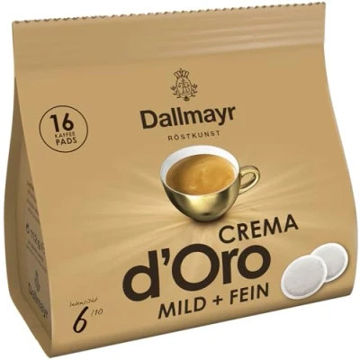 Abbildung von Dallmayr Kaffee Crema d&#039;oro mild und fein Kaffeepads, 5er Pack (5 x 16 Pads)