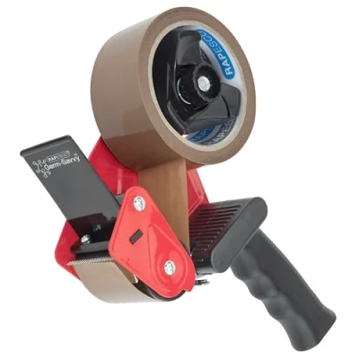 Abbildung von Rapesco 1683 Germ Savvy antibakteriell, 960 Klebeband Handabroller mit 1 braunen Paketklebebandrolle