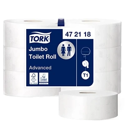 Abbildung von Tork Jumbo Toilettenpapier Weiß T1, Advanced, 2‑lagig, 6 x 380 m, 472118