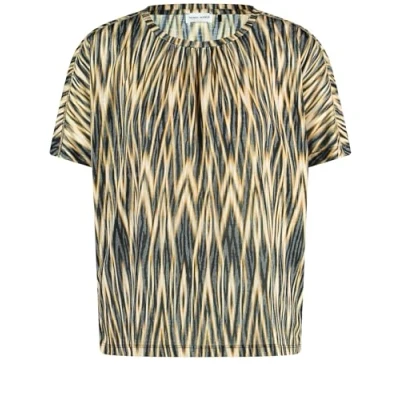 Abbildung von Gerry Weber 1/2 ARM Legeres MIT IKAT Tshirt print, Damen, Größe: 40, Schwarz cream yellow print