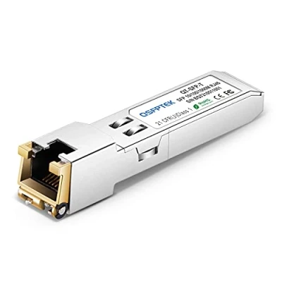 Abbildung von QSFPTEK Gigabit SFP to RJ45, Kupfer Ethernet Modul, 10/100/1000BASE T, Mini GBIC Transceiver kompatibel for Cisco GLC T/SFP GE Mikrotik S RJ01, up 100m