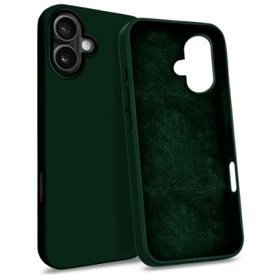 Abbildung von MyGadget Hülle für iPhone 16 Gummierte Handyhülle [ 3 Layer Struktur ] Schutzhülle mit Soft Inlay &amp; Hardcase Cover außen Olivgrün