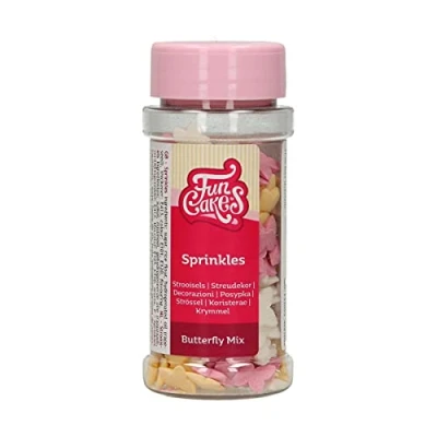 Abbildung von FunCakes Schmetterlinge Mix: Kuchenstreusel, guter Geschmack, perfekt zum Dekorieren von Kuchen, Cupcake Streusel. 50 g.