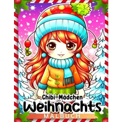 Abbildung von Chibi Mädchen Weihnachts Malbuch: Entzückende Ausmalbilder für Kinder &amp; Erwachsene Entspannung Stressabbau