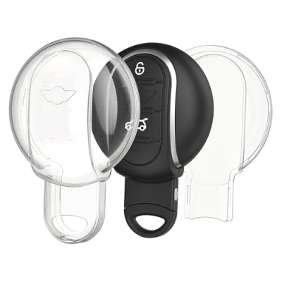 Abbildung von kwmobile Autoschlüssel Hülle kompatibel mit Mini 3 Tasten Smart Key Schlüsselhülle Silikon Cover Transparent