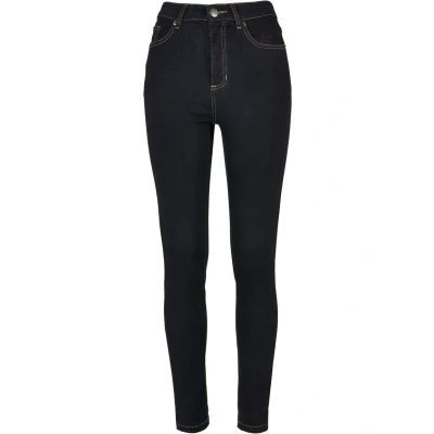 Abbildung von Urban Classics Organic HIGH Waist Jeans Skinny Fit, Damen, Größe: 26x28, Darkblue raw