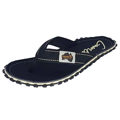 Abbildung von Gumbies Original in Black T Strap Zehentrenner aus recycelten Materialien hergestellt, stabile Gummisole