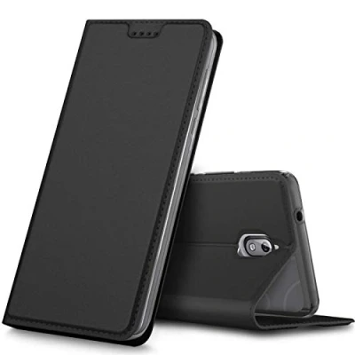 Abbildung von Verco Handyhülle für Nokia 3.1, Premium Handy Flip Cover 3.1 Hülle [integr. Magnet] Book Case PU Leder Tasche [Nokia 3 2018], Schwarz