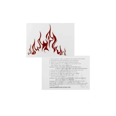 Abbildung von 10 x Flammen Tattoo Motive in rot Temporary Body (10)