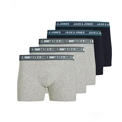 Abbildung von JACK &amp; JONES Herren JACOLIVER Trunks 5 Pack, Light Grey Melange/Pack C, XXL