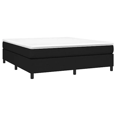 Abbildung von vidaXL Bettgestell, Polsterbett Bett für Schlafzimmer, Bettrahmen mit Lattenrost, Schlafzimmerbett Doppelbett, Schwarz 180x200cm Stoff