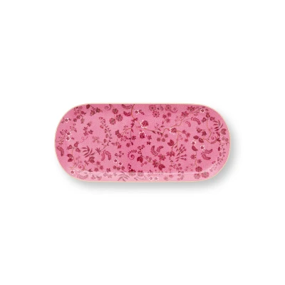 Abbildung von PIP STUDIO Jolie Flowers Pink Kuchenplatte 33,3x15,5cm