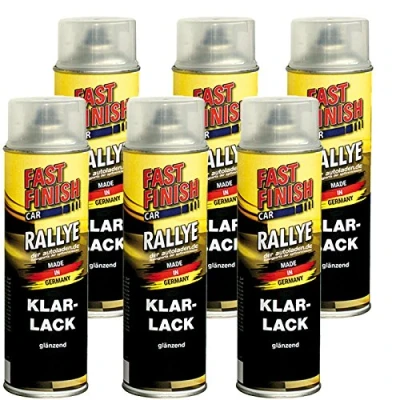 Abbildung von 6x 500 ml FAST FINISH Car Rallye Klarlack Lackspray glänzend Spraydose 292859