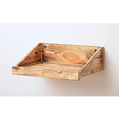 Abbildung von Lycce Wandregal Fuego Holz geflammt rustikal schlicht Wandboard, Größe:Größe 1