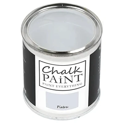 Abbildung von Chalk Paint Everything® Pietra (Steingrau) (750 ml) Wasserbasierte Kreidefarbe für Shabby Chic Möbel, Dekoration und Recycling Projekte Ungiftig, leicht anzuwenden