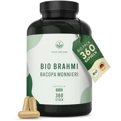 Abbildung von Bio Brahmi Kapseln Gedächtniskraut mit Bacosiden Vegan 360 St