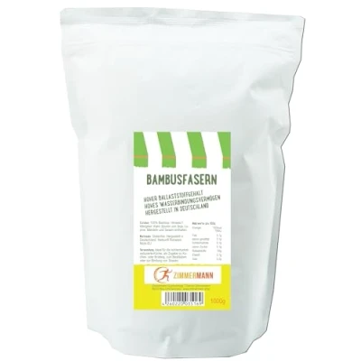Abbildung von Bambusfasern 1000g Hoher Ballaststoffgehalt Hohes Wasserbindungsvermögen glutenfrei aus 100% Bambus von Zimmermann Sportnahrung
