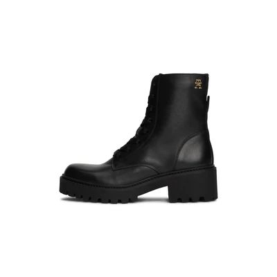Abbildung von Tommy Hilfiger CHIC MID HEEL LACE UP Schnürstiefelette, Damen, Größe: 37, Black Schuhe