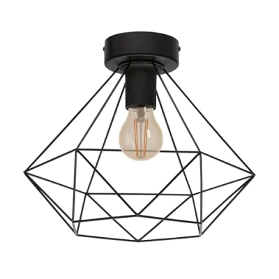 Abbildung von Eglo 43004 Deckenleuchte TARBES E27 1X40W Stahl schwarz Ø32,5cm H:27,5cm dimmbar