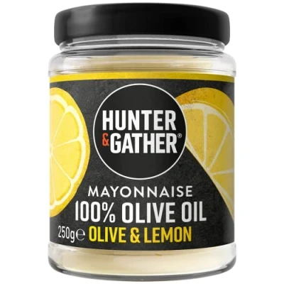 Abbildung von Hunter &amp; Gather Olivenöl Mayonnaise 250 g Hergestellt mit Eigelb aus britischer Freilandhaltung Paleo, Keto, Zucker und Glutenfreie Mayo (Oliven Zitronen) I Samenölfrei