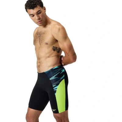 Abbildung von Speedo MENS END MAX Splice Jammer Badehose Pants, Herren, Größe: 4, Black/hyper yellow