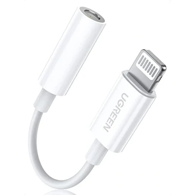 Abbildung von UGREEN Lightning Klinke Adapter 3,5 mm Kopfhörer Aux auf kompatibel mit iPhone 14 Pro 12 Max Mini 11 X XS 7 usw. (Weiß)