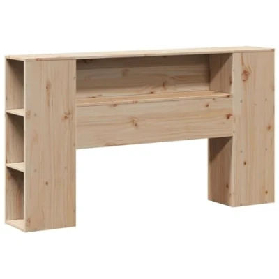 Abbildung von vidaXL Kopfteil, Bettkopfteil mit Stauraum, Freistehend Betthaupt für Holzbett Doppelbett, Holzkopfteil Bettzubehör Schlafzimmer, 120cm Massivholz Kiefer