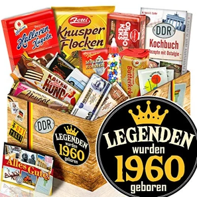 Abbildung von Legenden 1960 + Jahrgang Geschenk Süßigkeiten Ostpaket