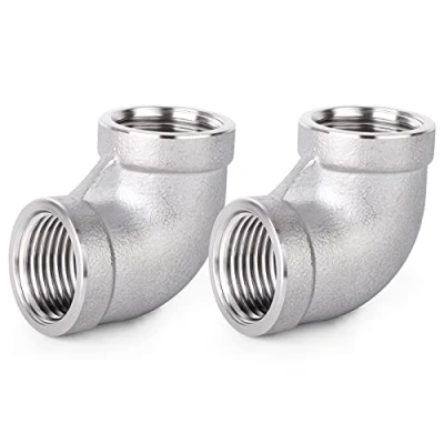 Abbildung von ERGAOBOY 2 Stück 304 Edelstahl 90 Grad Winkelverbinder,3/8 &quot;x 3/8&quot; BSP Rohrverschraubungen mit Innengewinde