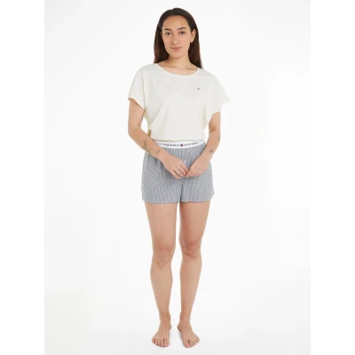 Abbildung von Tommy Hilfiger Underwear Shorty &quot;SS PYJ SET WOVEN&quot;, (Set, 2 tlg., Shirt+Shorts), Shirt uni, Shorts gemustert