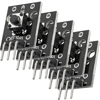 Abbildung von AZDelivery 5 x KY 004 Taster Modul Sensor Taste Kopf Schalter Schlüsselschalter kompatibel mit Arduino und Raspberry Pi inklusive E Book!