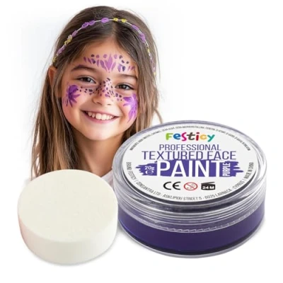 Abbildung von Festicy Profi Aqua Schminke, 20g Theatherschminke und 1 Schmink Schwamm I Kinderschminke Karneval Fasching Halloween Face Paint vegan, Schminke Gesicht Kinder, Karnevalschminke (Lila)