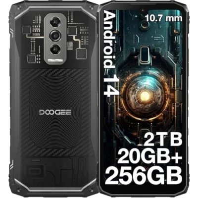 Abbildung von DOOGEE Blade 10 Ultra Outdoor Handy Android 14, 20GB+256GB/2TB TF Smartphone Ohne Vertrag, 6.56zoll HD+ Baustellenhandy 10.7mm Ultraldünn, 50MP+8MP, 5150mAh, IP68 Wasserdicht/NFC/Face ID/GPS