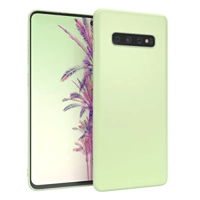 Abbildung von EAZY CASE Handyhülle Silikon mit Kameraschutz kompatibel Samsung Galaxy S10 Plus in Pastell Grün, Ultra dünn, Slimcover, Silikonhülle, Hülle, Softcase, Backcover