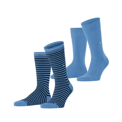 Abbildung von Burlington Herren Socken Everyday Stripe Mixed Multipack M So Baumwolle gemustert 2 Paar, Blau Marina 6884, 40 46