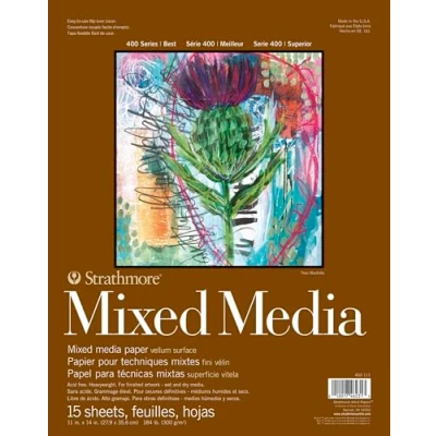 Abbildung von Strathmore 400 Mixed Media Block P462 111 4, 15 Blatt, 28 x 36 cm, 300 g/m², Naturweiß