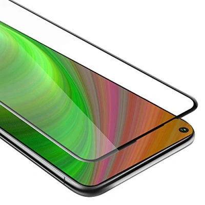 Abbildung von Cadorabo Vollbild Panzer Folie kompatibel mit Honor 20 PRO Schutzfolie in TRANSPARENT SCHWARZ Gehärtetes (Tempered) Display Schutzglas 9H Härte 3D Touch