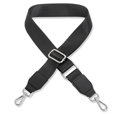 Abbildung von Schultergurt für Handtasche Laptoptasche Schwarz [Metallfarbe: Silber] Länge verstellbar 89 142 cm Breite 3,8 Ersatz Gurt Band Schulterriemen Strap Umhängegurt