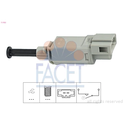Abbildung von FACET 7.1152 Schalter, Kupplungsbetätigung (GRA) Made in Italy OE Equivalent VOLKSWAGEN: Golf 4 Schrägheck, Variant, AUDI: TT Roadster