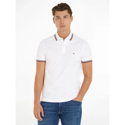 Abbildung von Tommy Hilfiger Tipped SLIM FIT Poloshirt, Herren, Größe: Medium, White